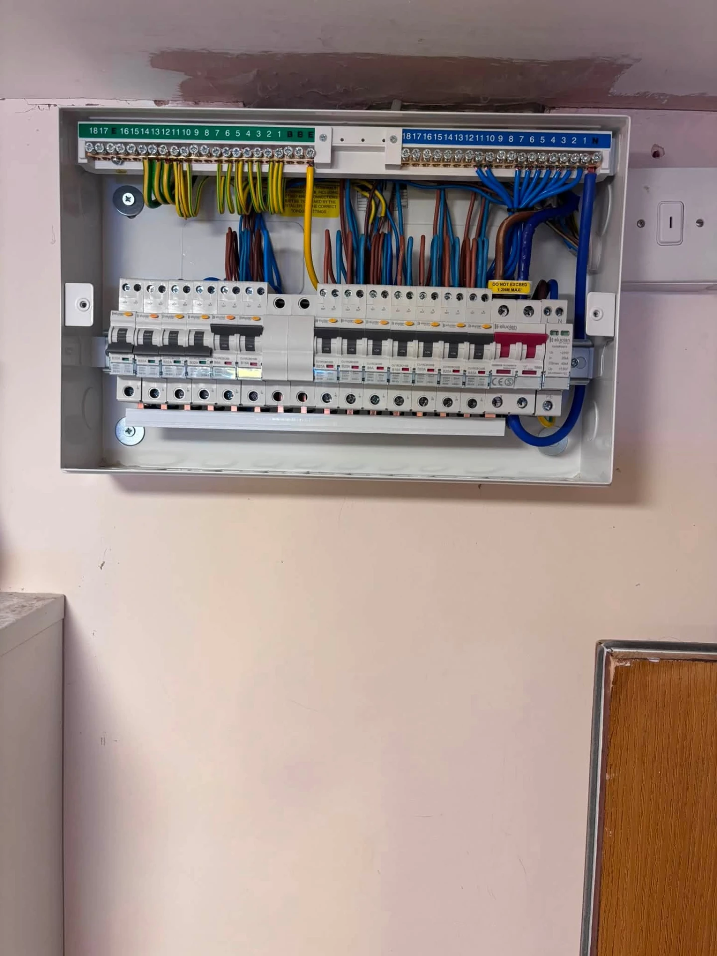 Consumer unit installed and labelled by Morlec Electrical